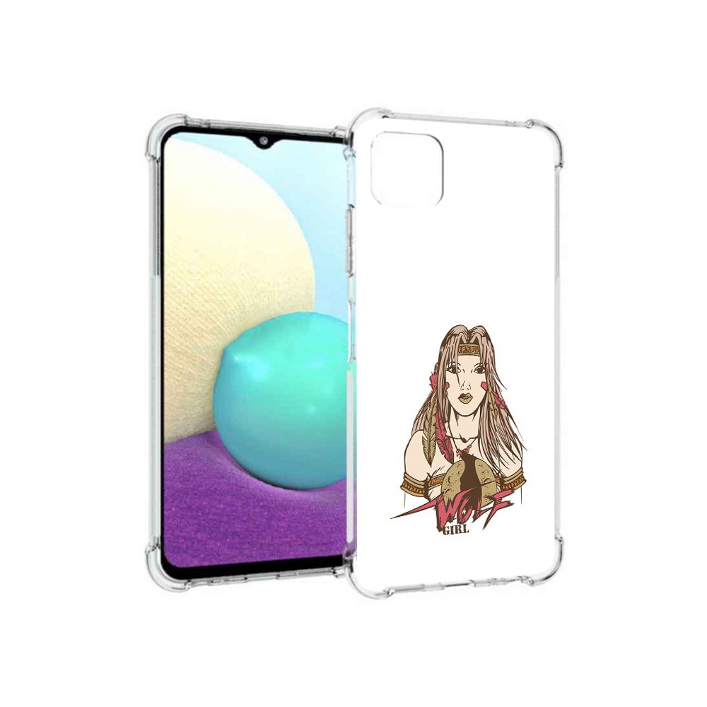 

Чехол MyPads Tocco для Samsung Galaxy A22s 5G девушка волк (PT226906.544.306), Прозрачный, Tocco