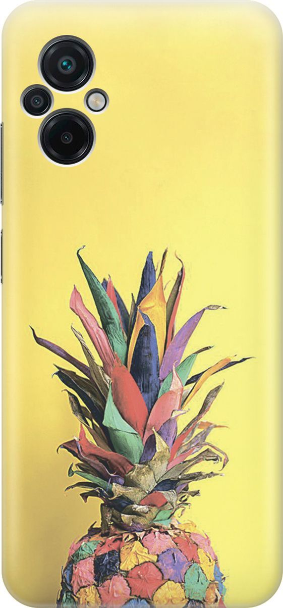 

Силиконовый чехол на Xiaomi Poco M5 "Ананас на желтом", Желтый;синий, 15133