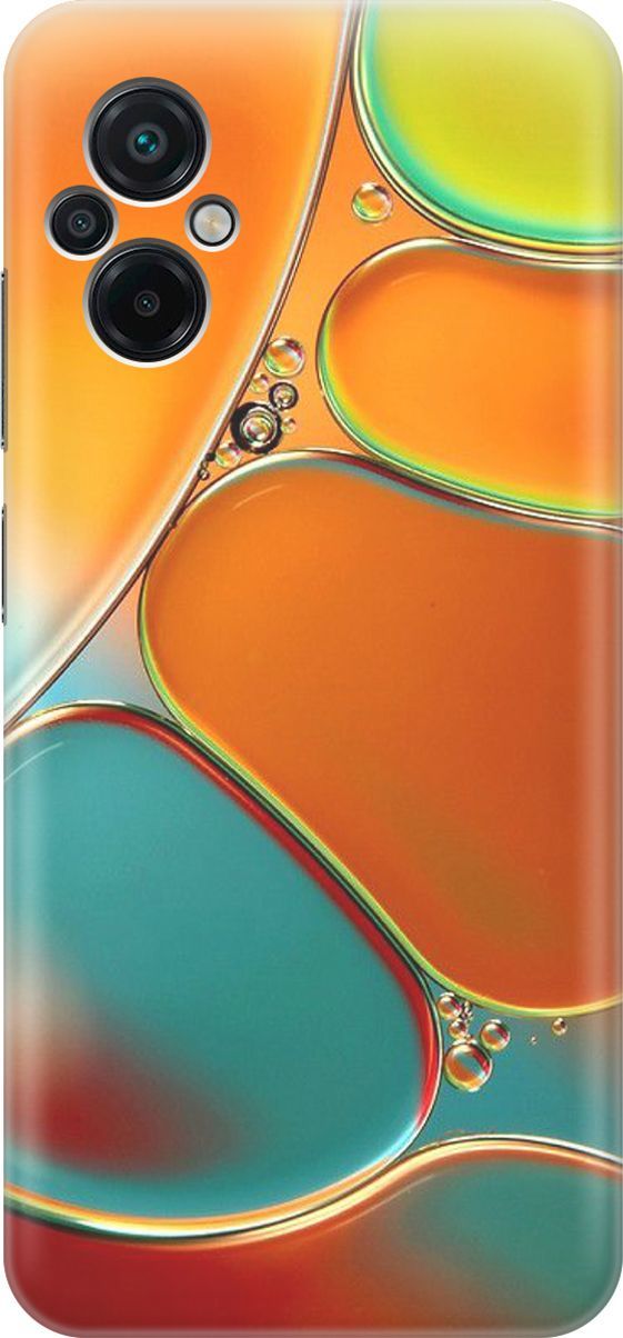 

Силиконовый чехол на Xiaomi Poco M5 "Разноцветные пузырьки", Голубой;оранжевый, 15131