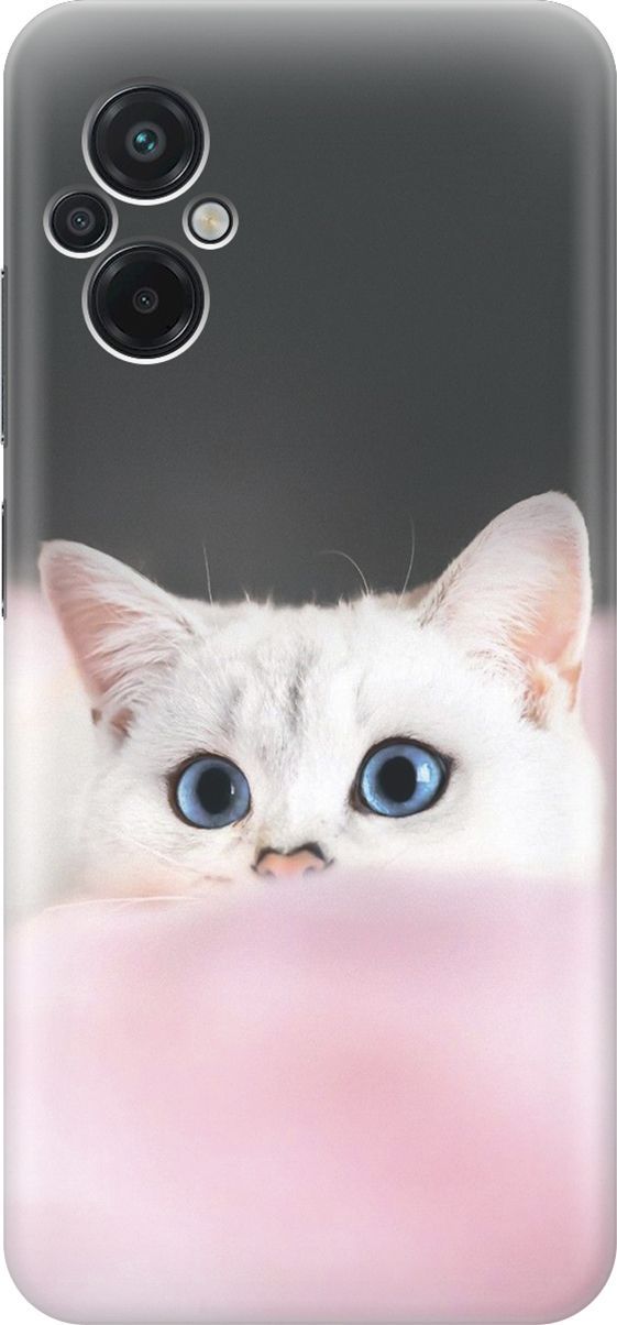 

Силиконовый чехол на Poco M5 "Кот на розовом пледе", Белый;розовый, 15131