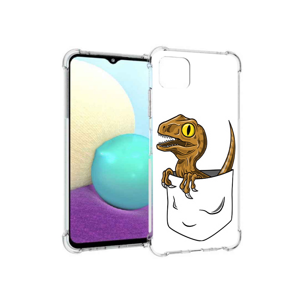 

Чехол MyPads Tocco для Samsung Galaxy A22s 5G динозавр в кармане (PT226906.544.327), Прозрачный, Tocco