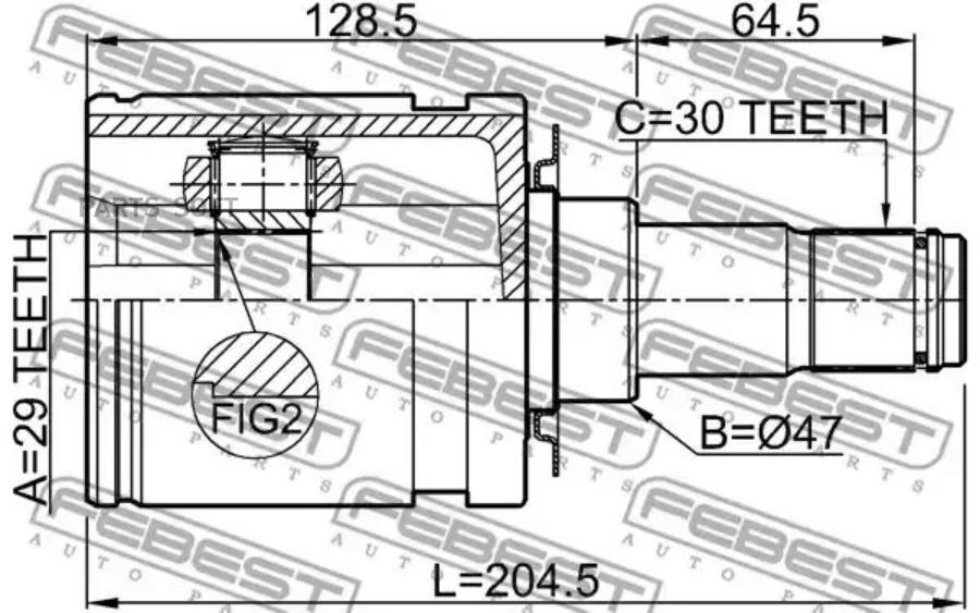 

Шрус внутренний 29x47x30 FEBEST 0111grn245