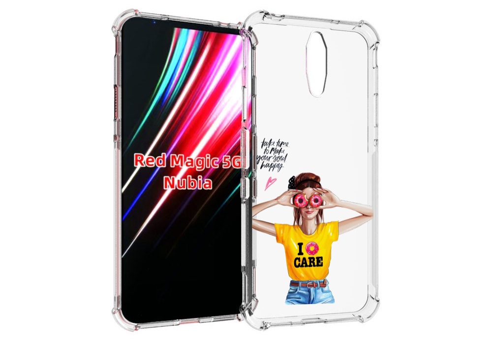 

Чехол MyPads Девушка-с-пончиками женский для ZTE Nubia Red Magic 1 5G, Прозрачный, Tocco