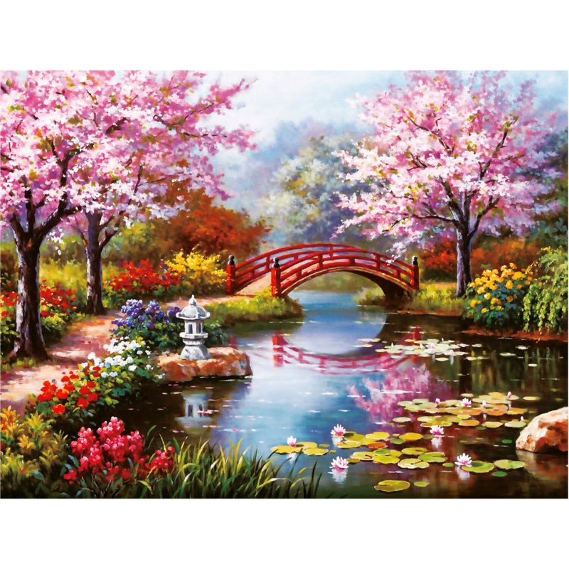 Алмазная мозаика Остров сокровищ Японский сад, 30х40 см
