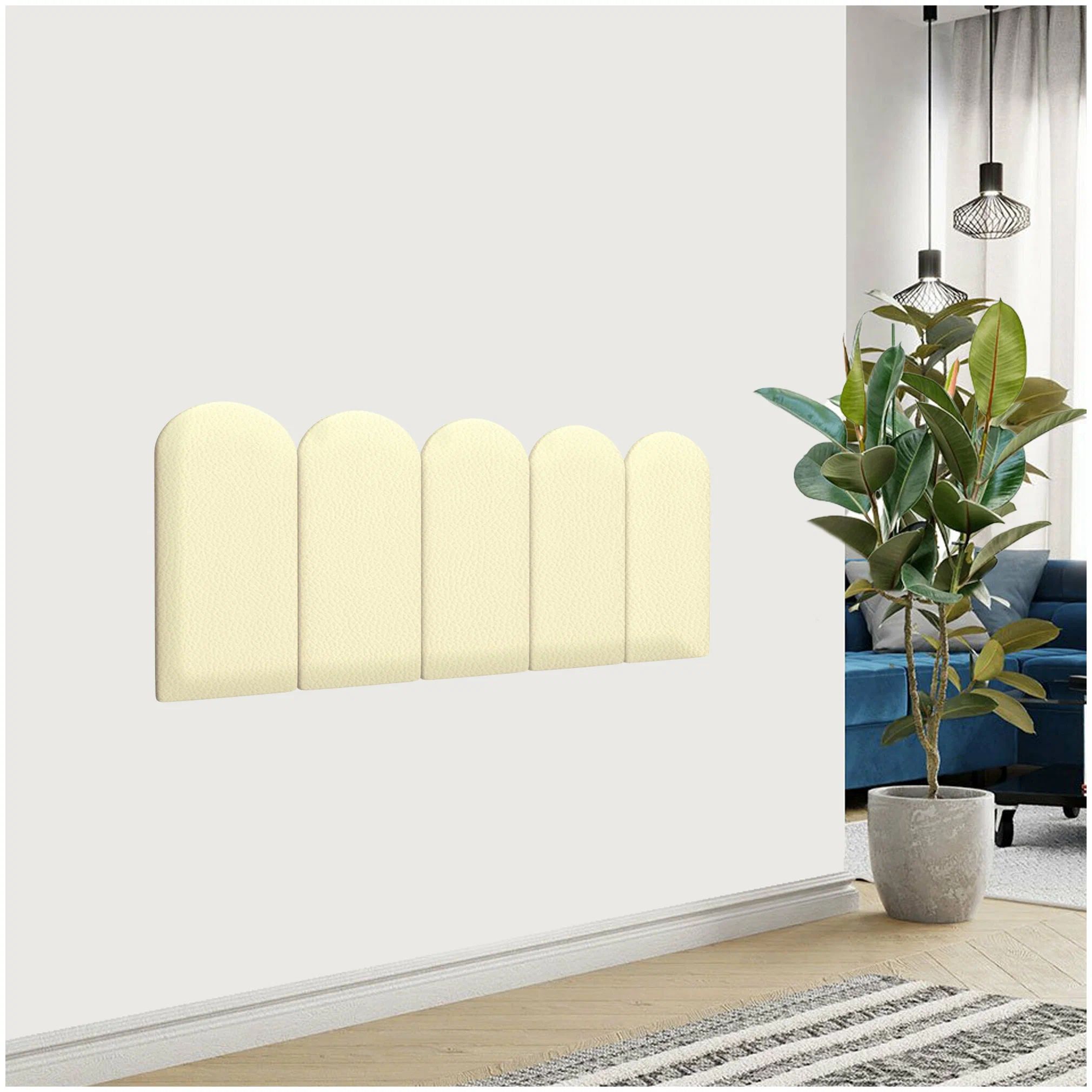 

Панель кровати Eco Leather Vanilla 30х60 см 4 шт., Бежевый