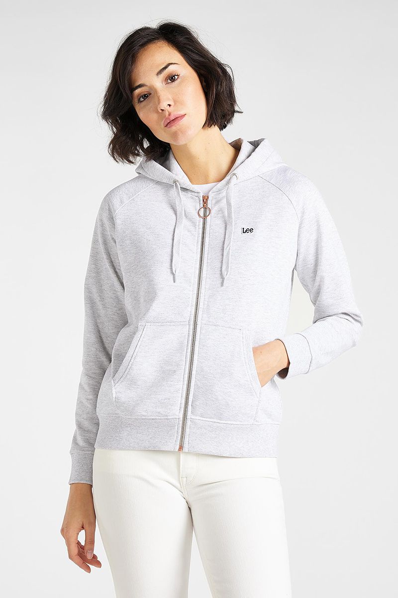 

Толстовка женская Lee ZIP THROUGH HOODIE SHARP белая S, ZIP THROUGH HOODIE SHARP