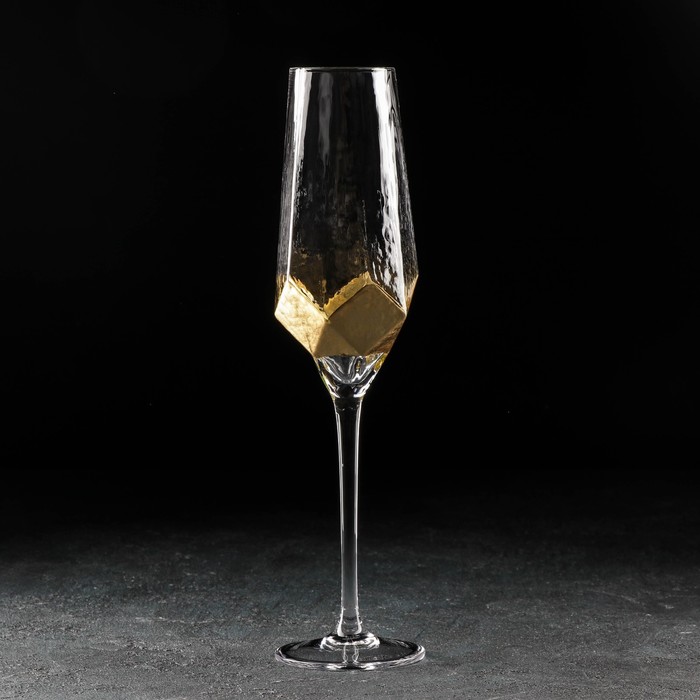 Magistro Бокал для шампанского Magistro «Дарио», 180 мл, 5x27,5 см, цвет золотой