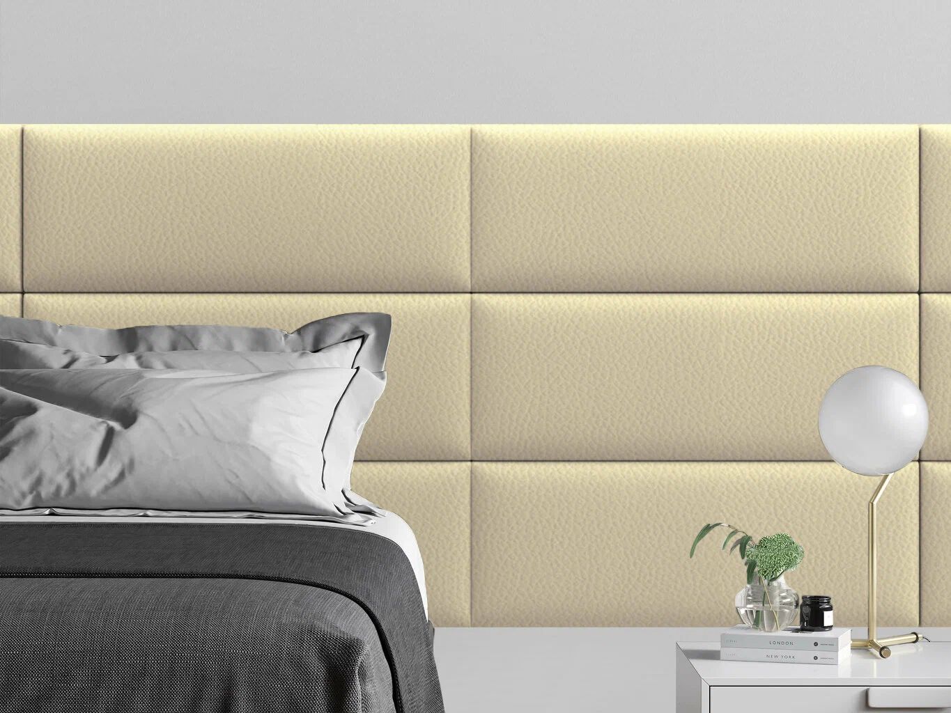 

Панель кровати Eco Leather Vanilla 30х80 см 4 шт., Бежевый