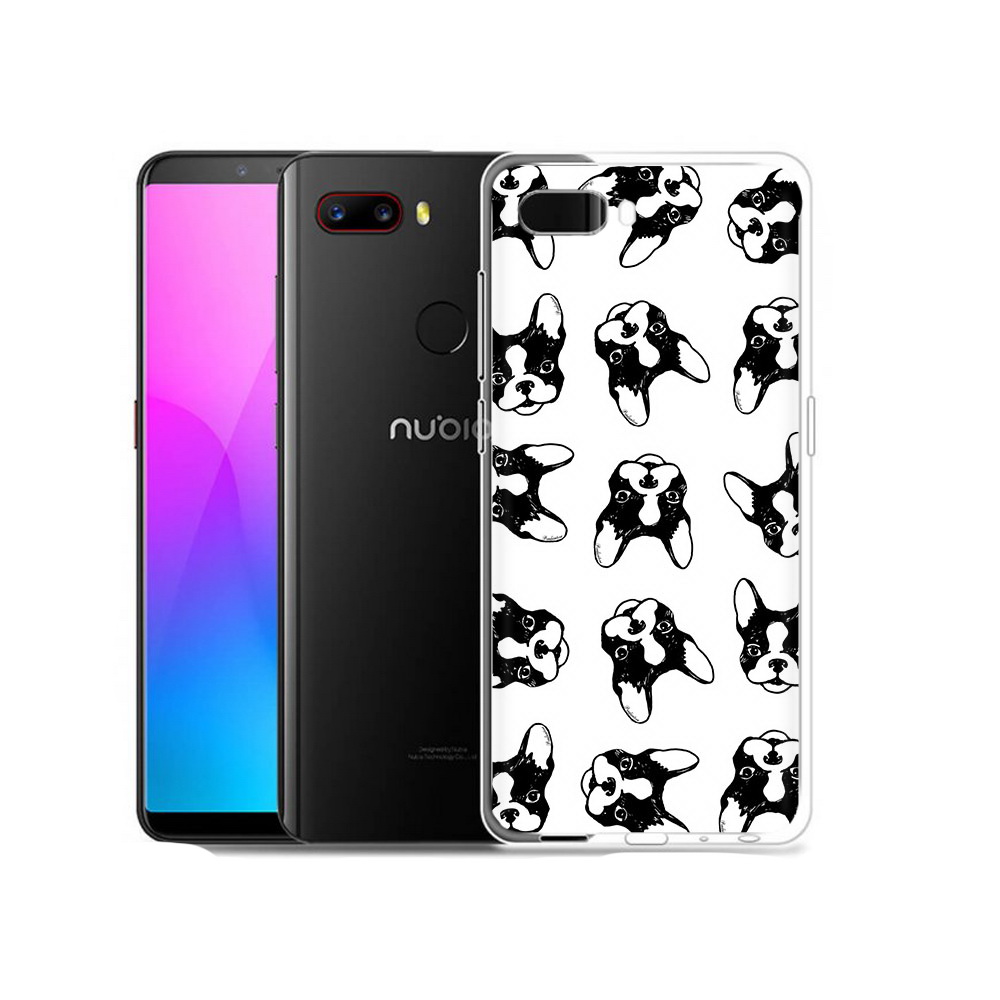 Чехол MyPads Tocco для ZTE Nubia Z18 черно белые собачки (PT115657.463.683)