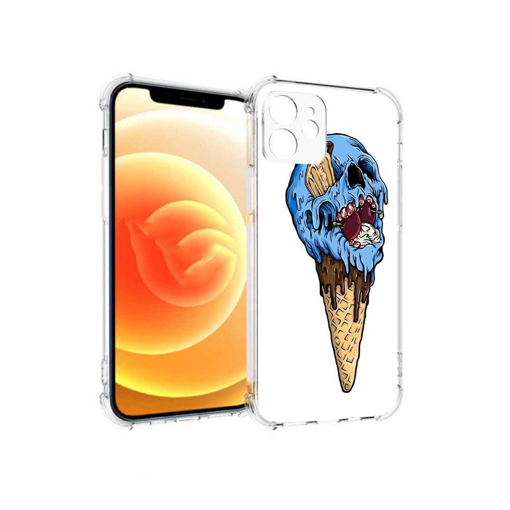 

Чехол MyPads Tocco для Apple iPhone 12 мороженное череп (PT157543.607.484), Прозрачный, Tocco
