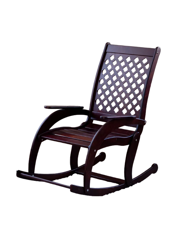 фото Кресло качалка деревянное playwoods сельма венге ажур