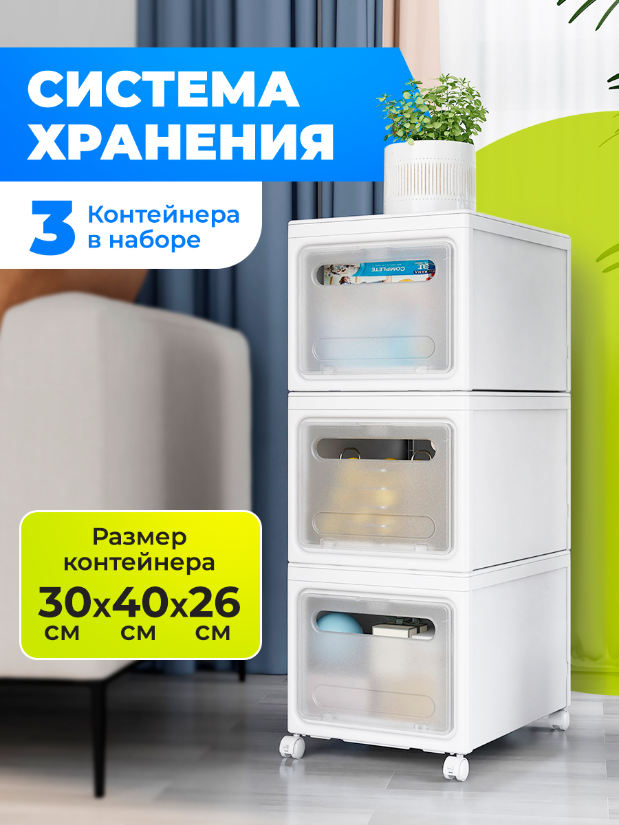 

Комод пластиковый для хранения вещей KuHome