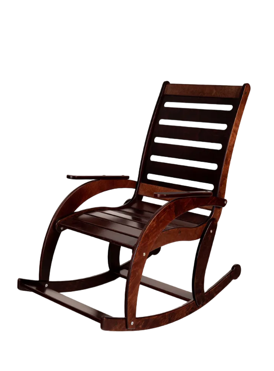 фото Кресло качалка деревянное playwoods прямая спинка венге