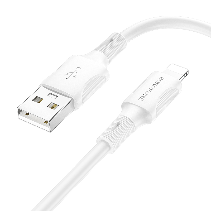 Дата-кабель для гаджетов Borofone BX80 USB 2.4A для Lightning 8-pin ПВХ 1м White