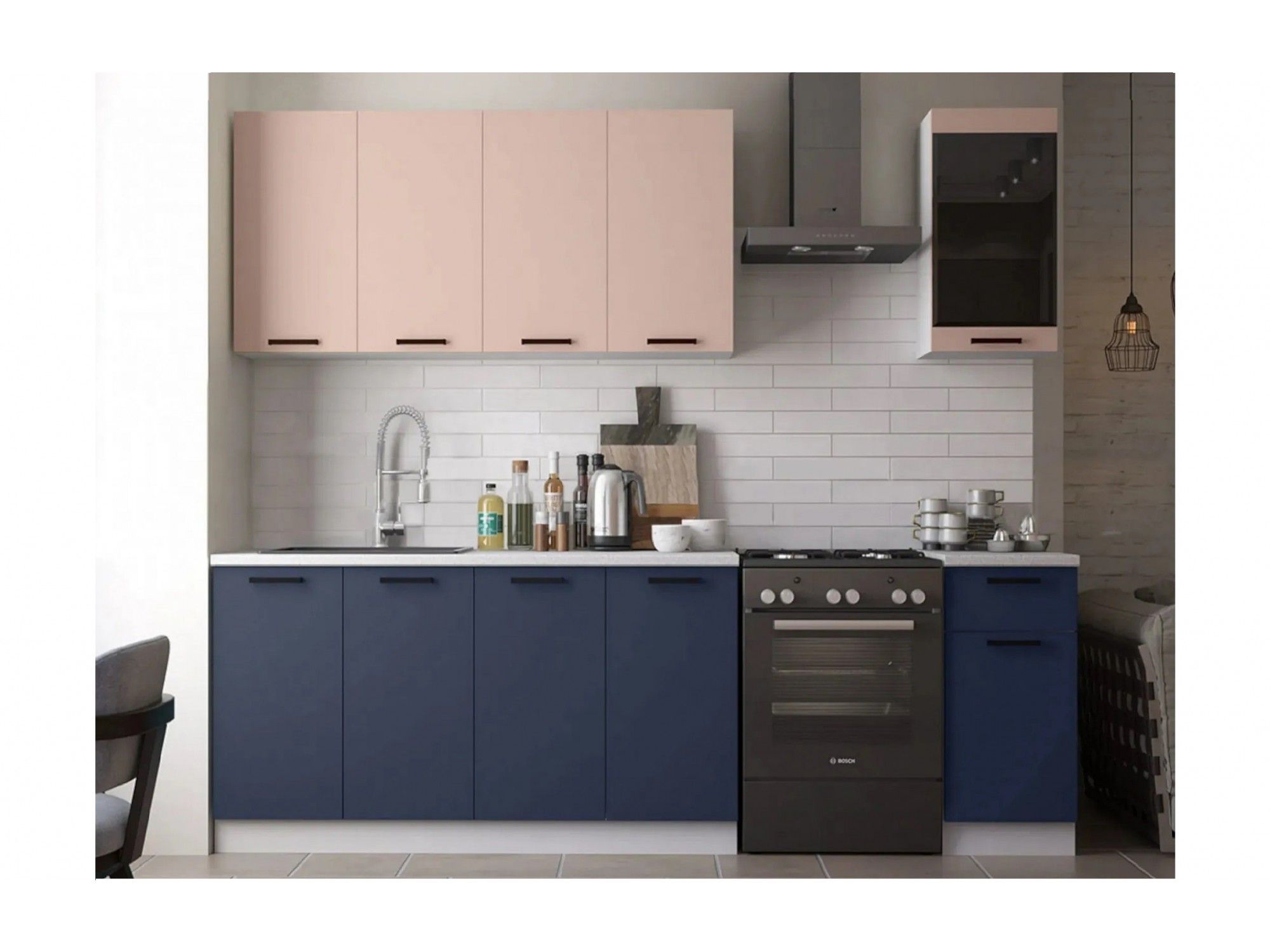 

Кухня МДФ Техно 2000 компоновка №3, КухняМДФТехно2000№3