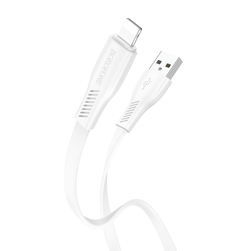 

Дата-кабель Borofone BX85 USB 2.4A для Lightning 8-pin ПВХ 1м White, BX85i