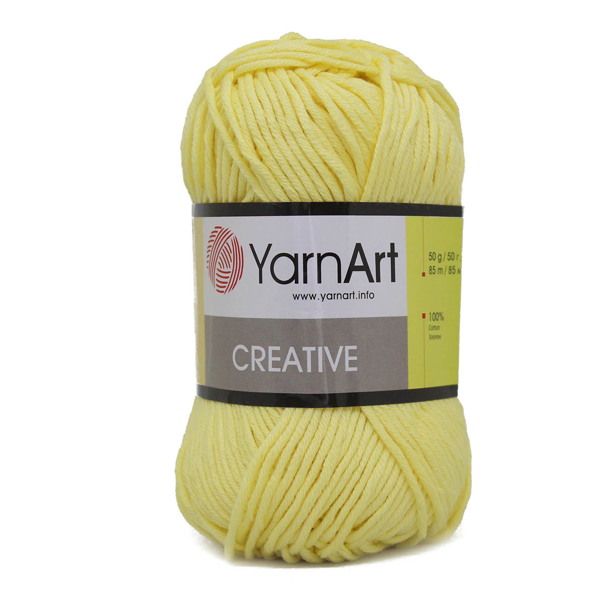 

Пряжа YarnArt Creative 50г, 85м (100% хлопок) (224 светло-жёлтый), 5 мотков, Желтый, Creative