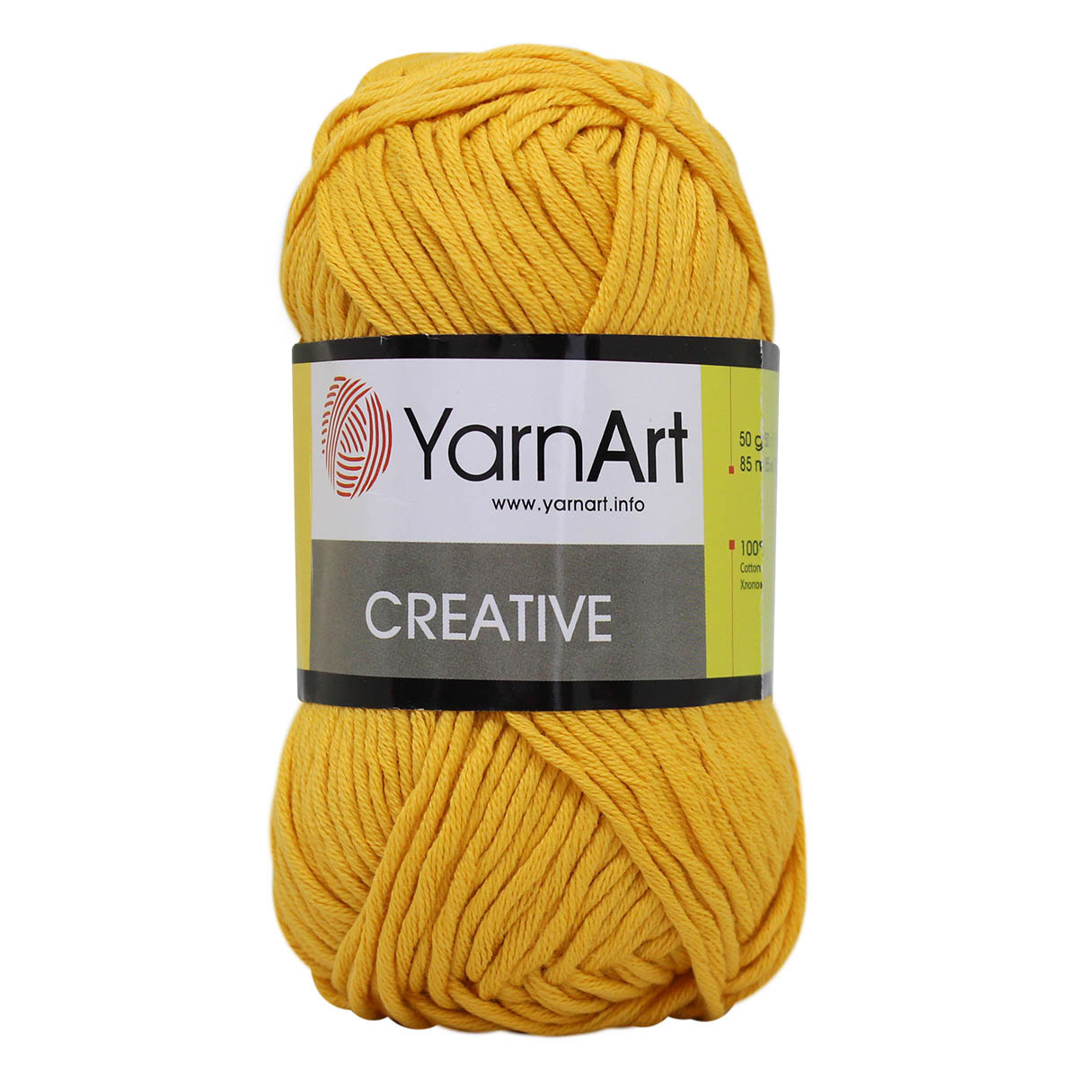 

Пряжа YarnArt Creative 50г, 85м (100% хлопок) (228 жёлтый), 5 мотков, Желтый, Creative