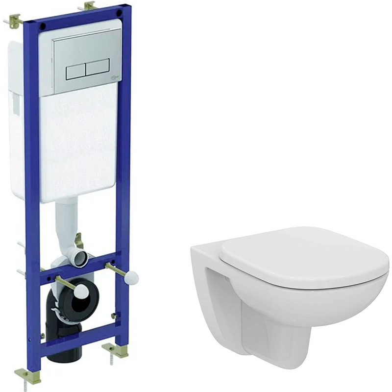 

Комплект унитаза с инсталляцией Ideal Standard Tempo W990101 с сиденьем Микролифт и клавиш