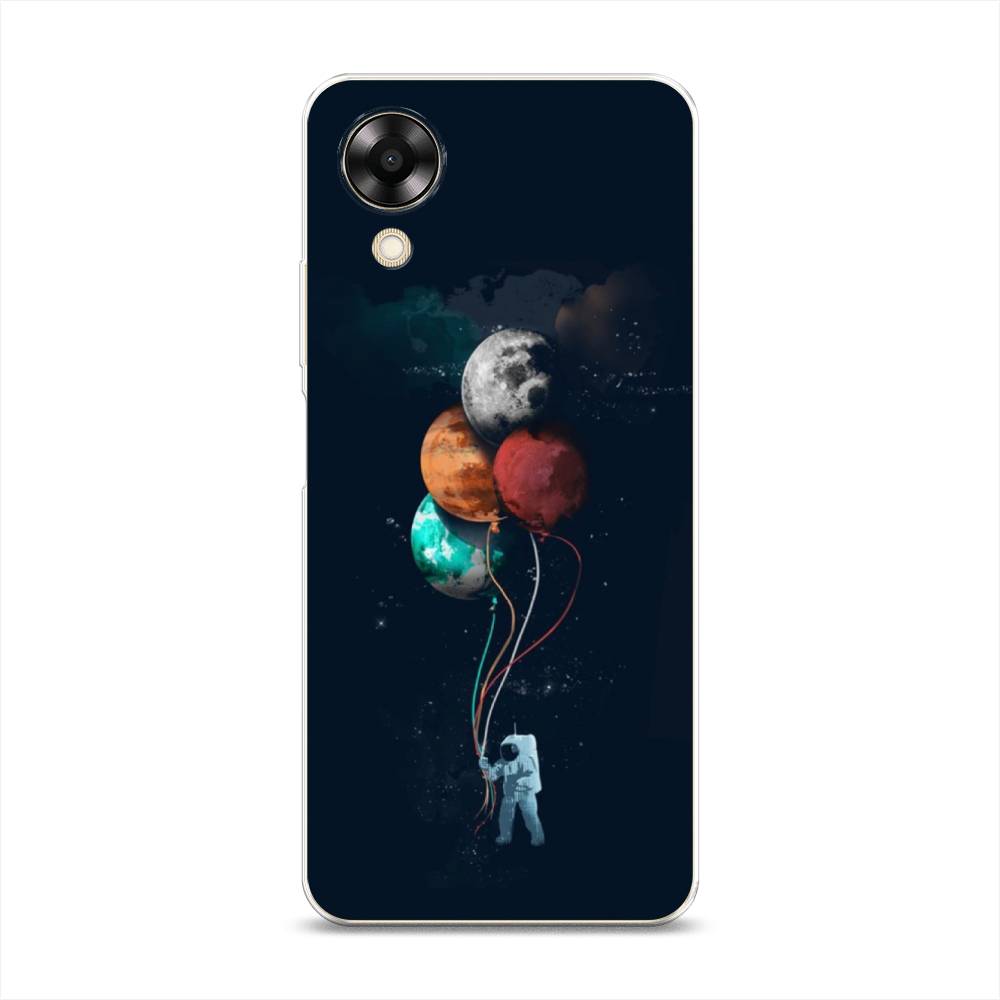 

Чехол на Oppo A17K "Космонавт с шариками", Разноцветный, 2512850-4