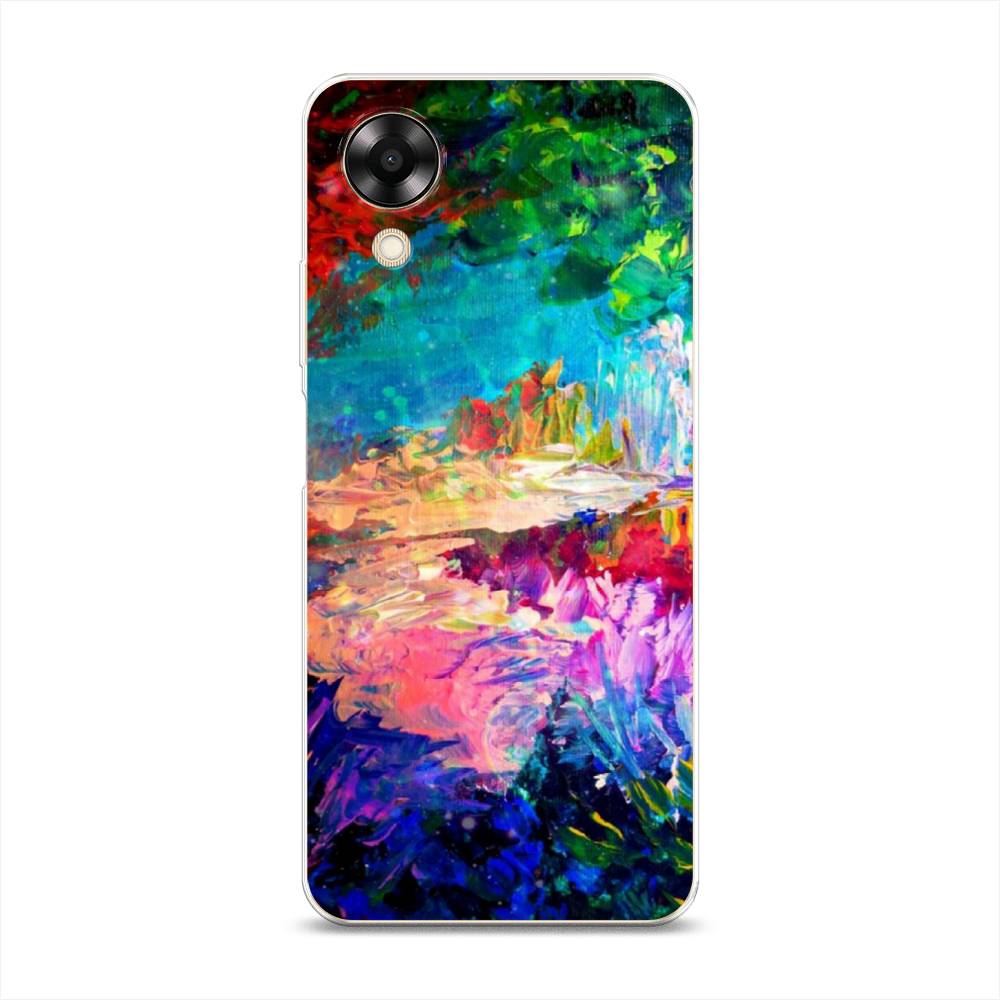 

Чехол на Oppo A17K "Лес-гуашь", Синий;розовый;зеленый, 2512850-4