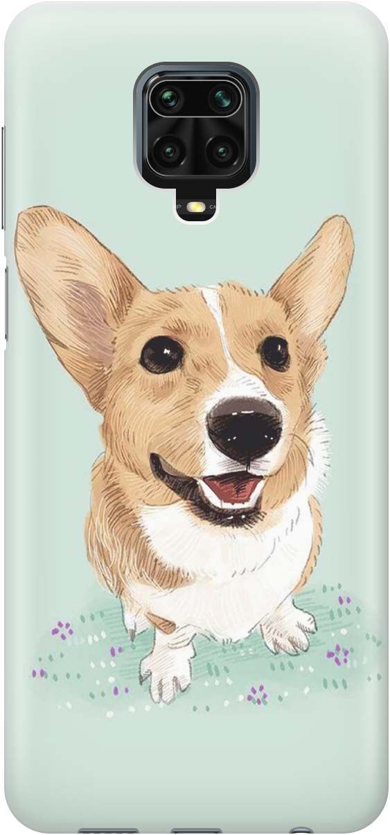 

Чехол на Xiaomi Redmi Note 9s "Корги", Белый;зеленый, 455