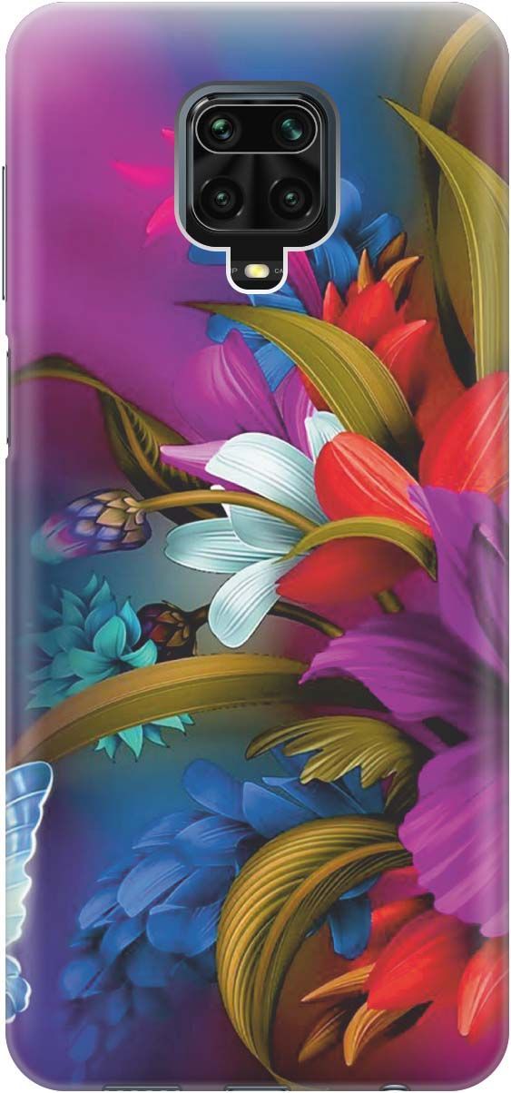 

Чехол на Xiaomi Redmi Note 9s "Фантастические цветы", Зеленый;красный, 455