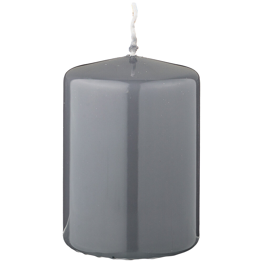 Свеча столбик серый лакированный 7 см Adpal (348-841)