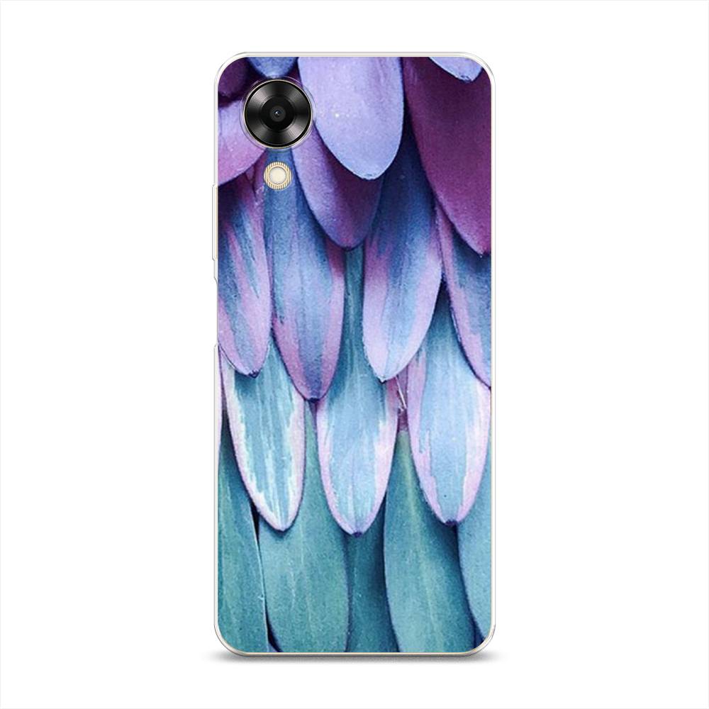 

Чехол на Oppo A17K "Синее перо", Фиолетовый;голубой, 2512850-3