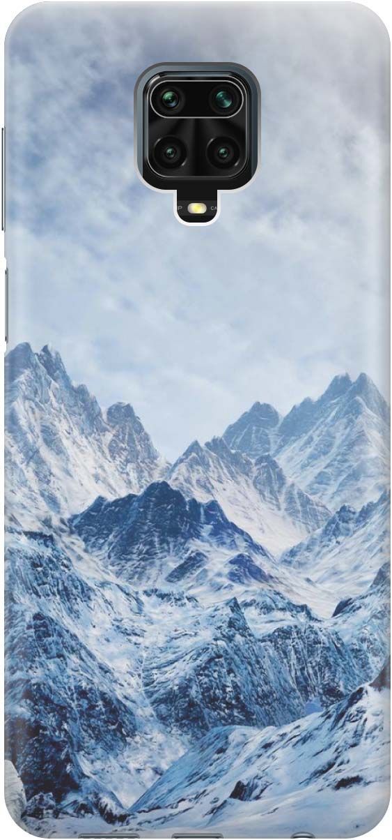 

Чехол на Xiaomi Redmi Note 9s "Снежные горы", Белый;голубой, 455