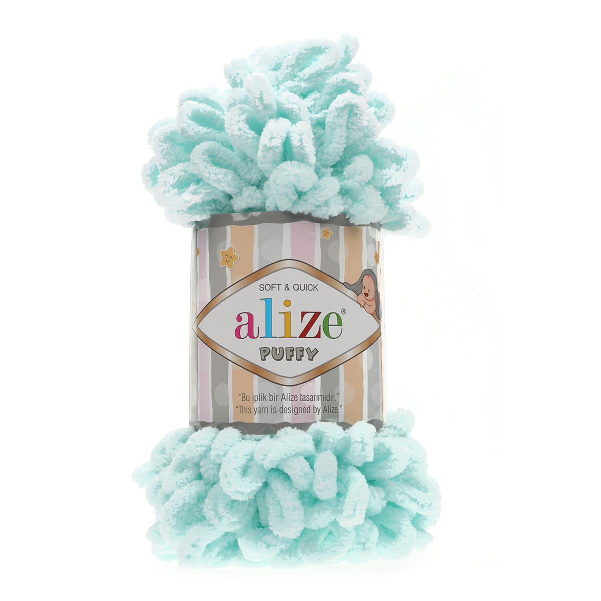 фото Пряжа alize 7722479_00002 puffy 15 светлая бирюза