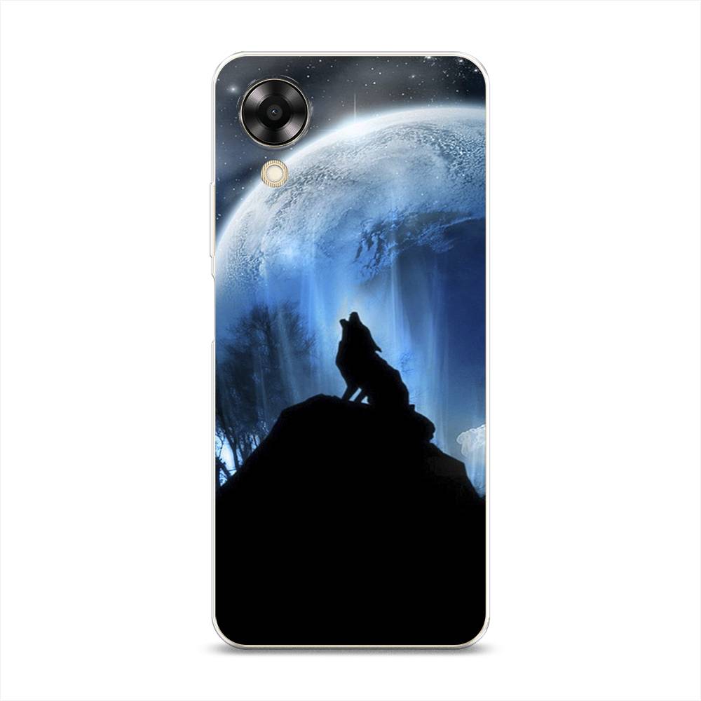 

Чехол на Oppo A17K "Волк 2", Синий;черный;белый, 2512850-1