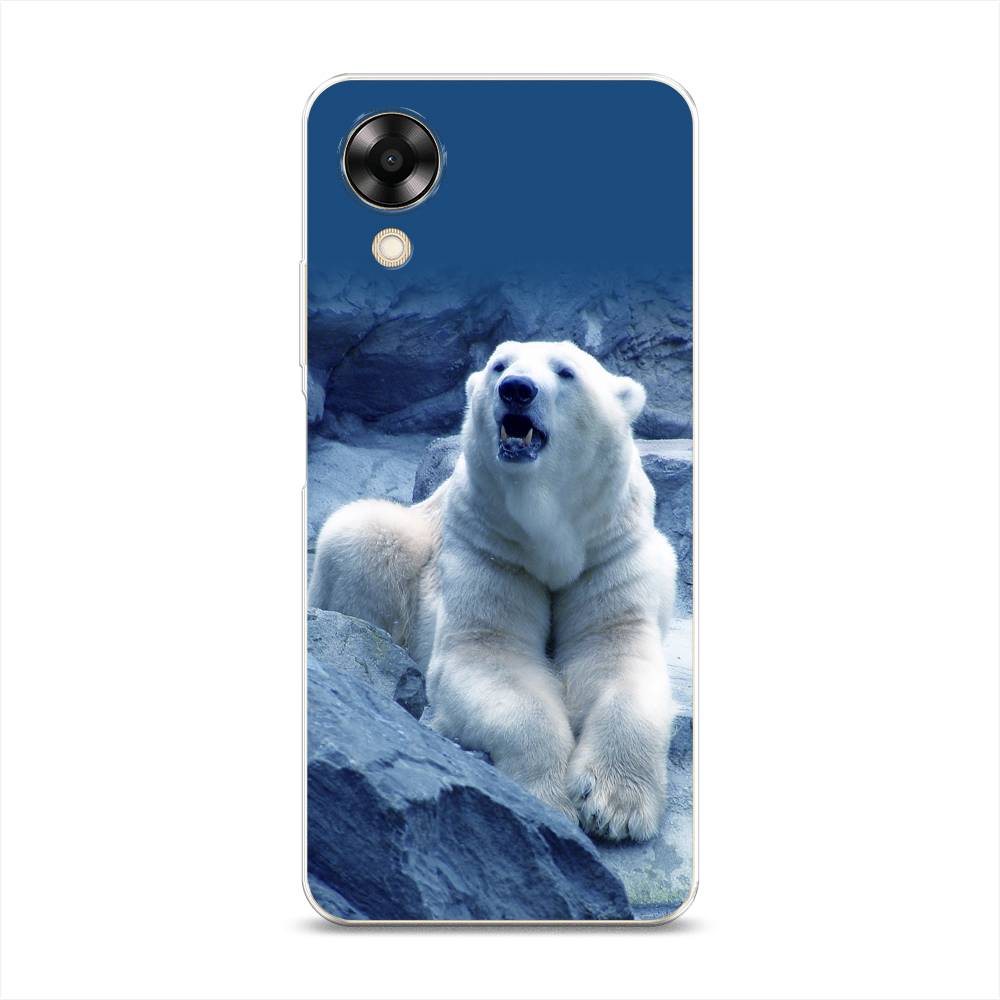 

Чехол на Oppo A17K "Белый медведь", Голубой;белый, 2512850-1
