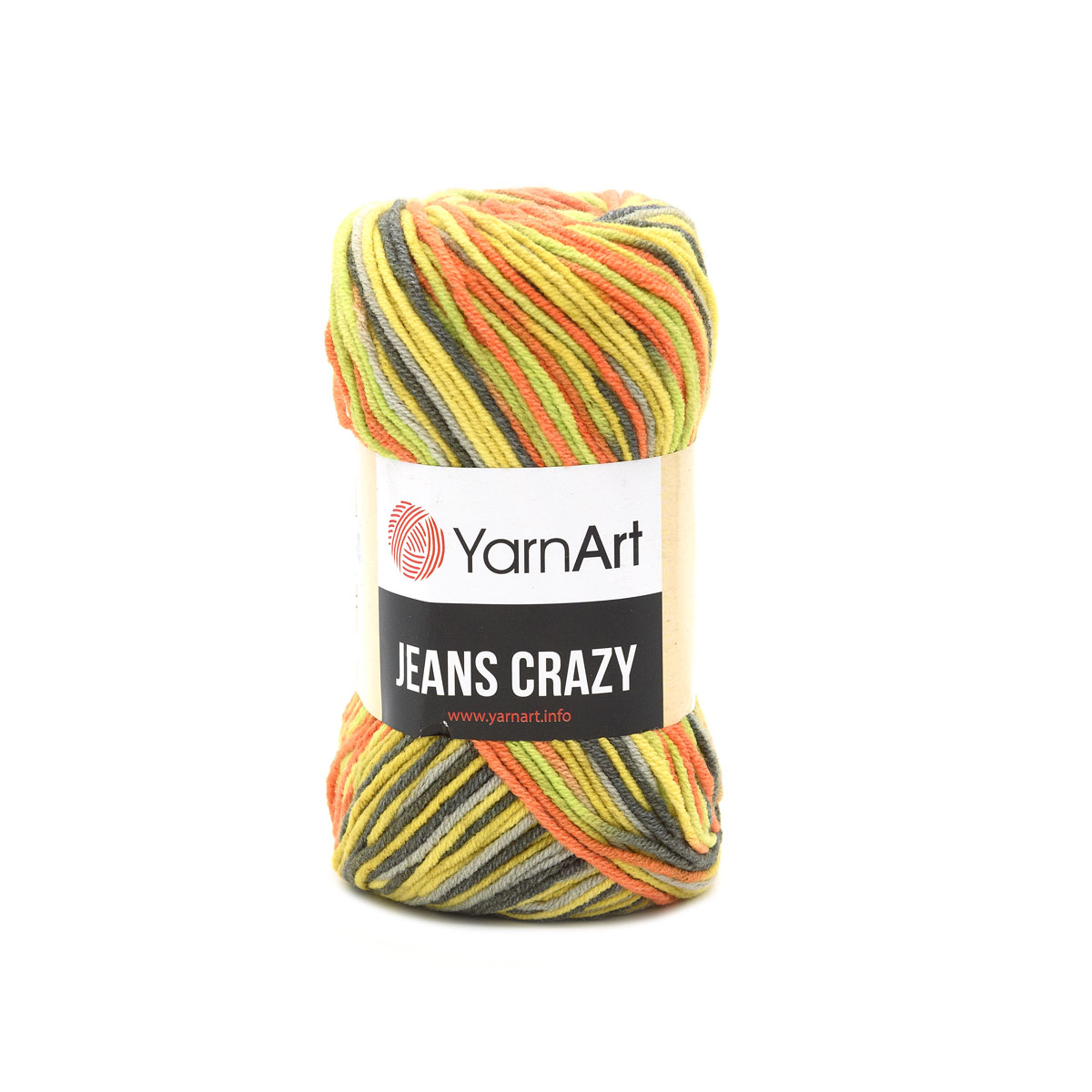 Пряжа YarnArt 'Jeans Crazy', 50г, 160м (хлопок, полиакрил) (7201 секционный), 10 мотков 7722482 оранжевый