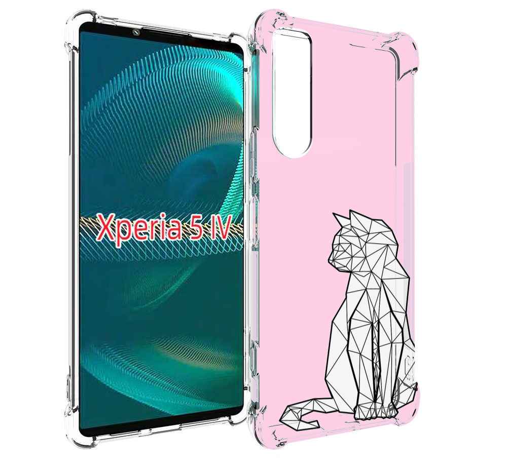 

Чехол MyPads белый котик с гранями для Sony Xperia 5 IV (5-4), Прозрачный, Tocco