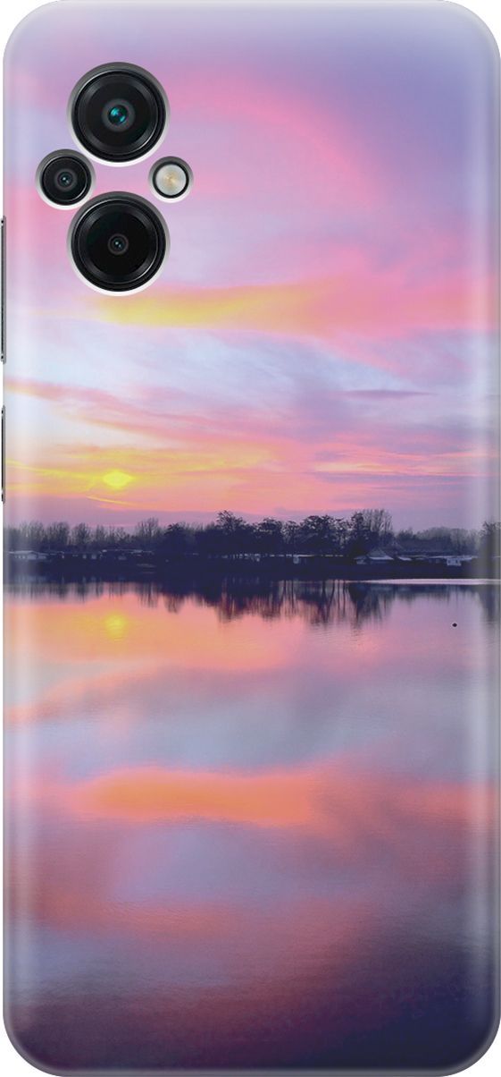 

Силиконовый чехол на Xiaomi Poco M5 "Зарево над рекой", Голубой;фиолетовый, 15141