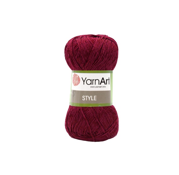 

Пряжа YarnArt Style 50г, 185м (хлопок, вискоза) (676 бордо), 5 мотков, Бордовый, Style