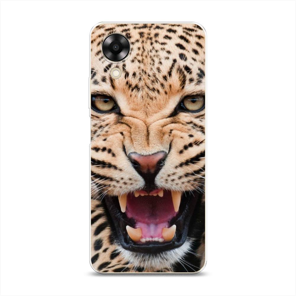 

Чехол на Oppo A17K "Леопард 3d", Бежевый;черный, 2512850-6