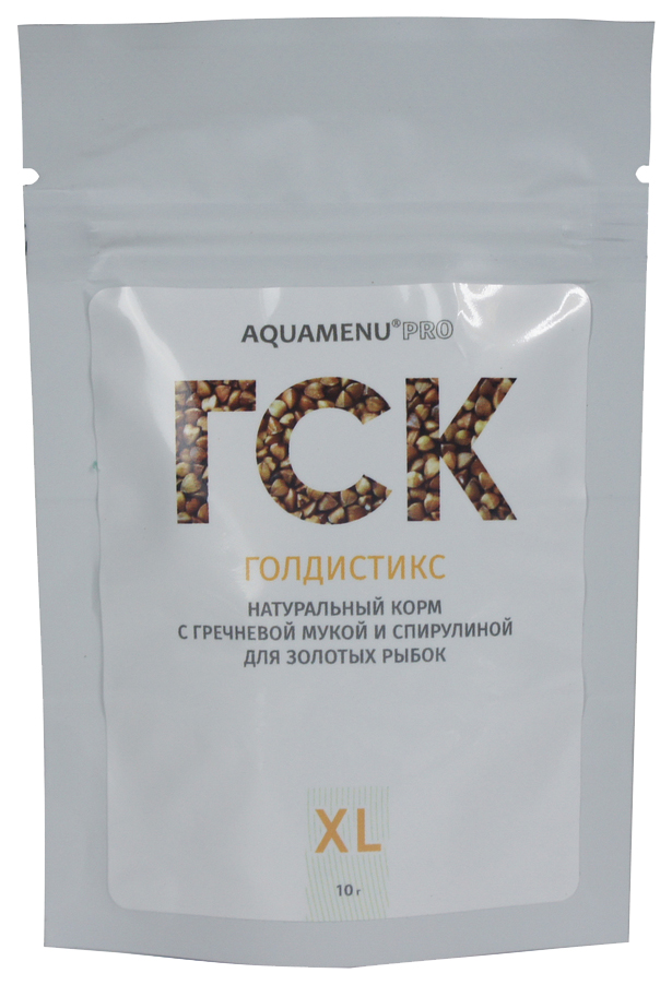

Корм AQUAMENU PRO ГСК-XL с гречневой мукой и спирулиной для золотых рыбок, 10 г