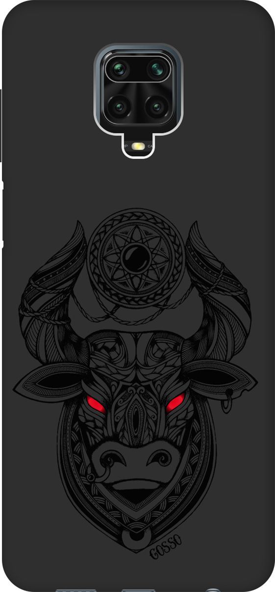 

Чехол на Xiaomi Redmi Note 9s "Grand Bull" черный, Черный;красный, 648