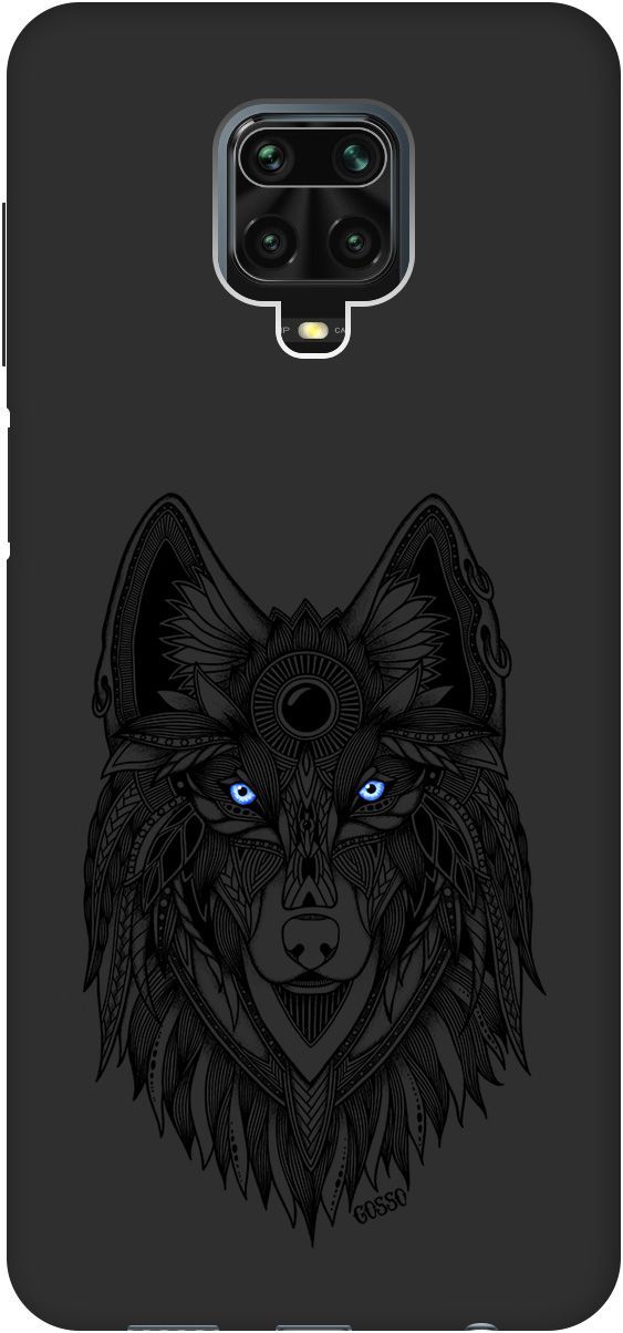 

Чехол на Xiaomi Redmi Note 9s "Grand Wolf" черный, Черный;голубой, 648