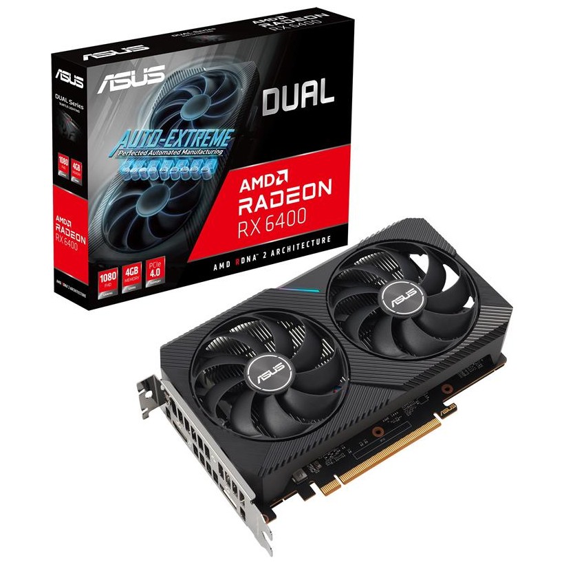 фото Видеокарта asus amd radeon rx 6400 dual (90yv0h90-m0na00)