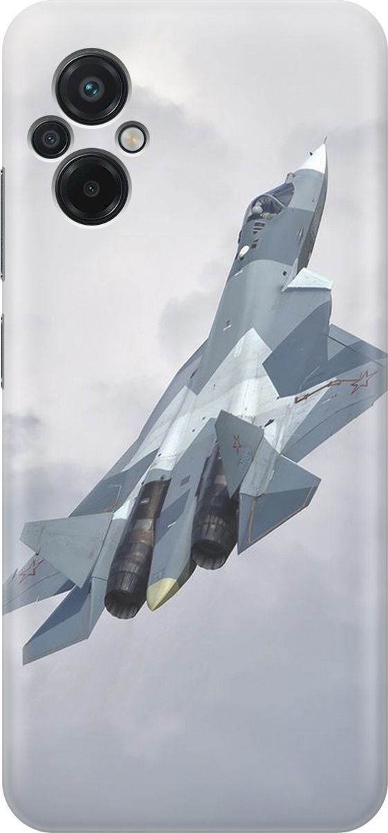

Силиконовый чехол на Xiaomi Poco M5 "Боевой самолет", Белый;голубой, 15135