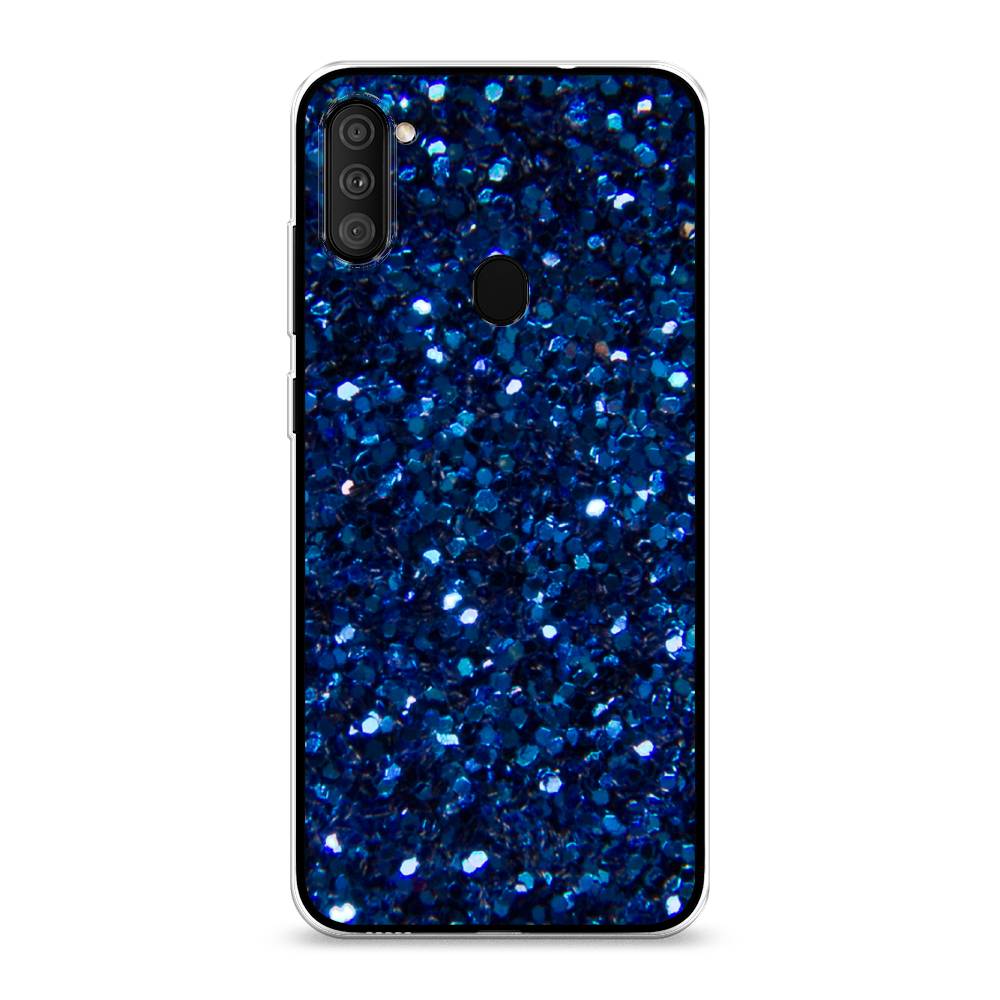 фото Силиконовый чехол "синие блестки рисунок" на samsung galaxy m11 awog