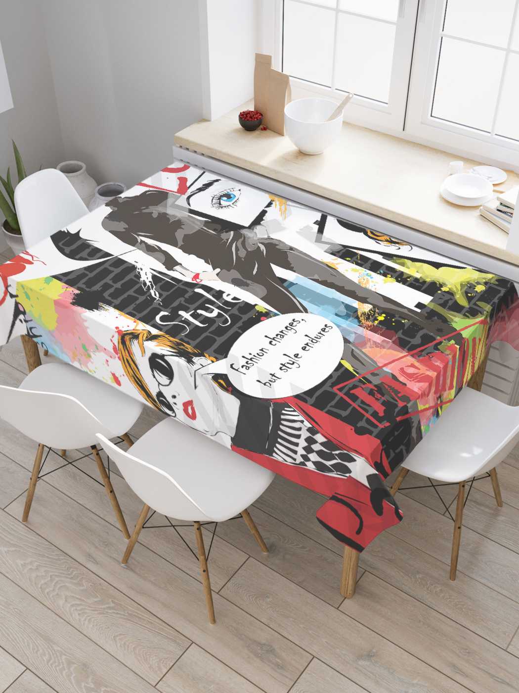 

Скатерть прямоугольная JoyArty "Мода и стиль" из оксфорда, 120x145 см, Зеленый, Мода и стиль