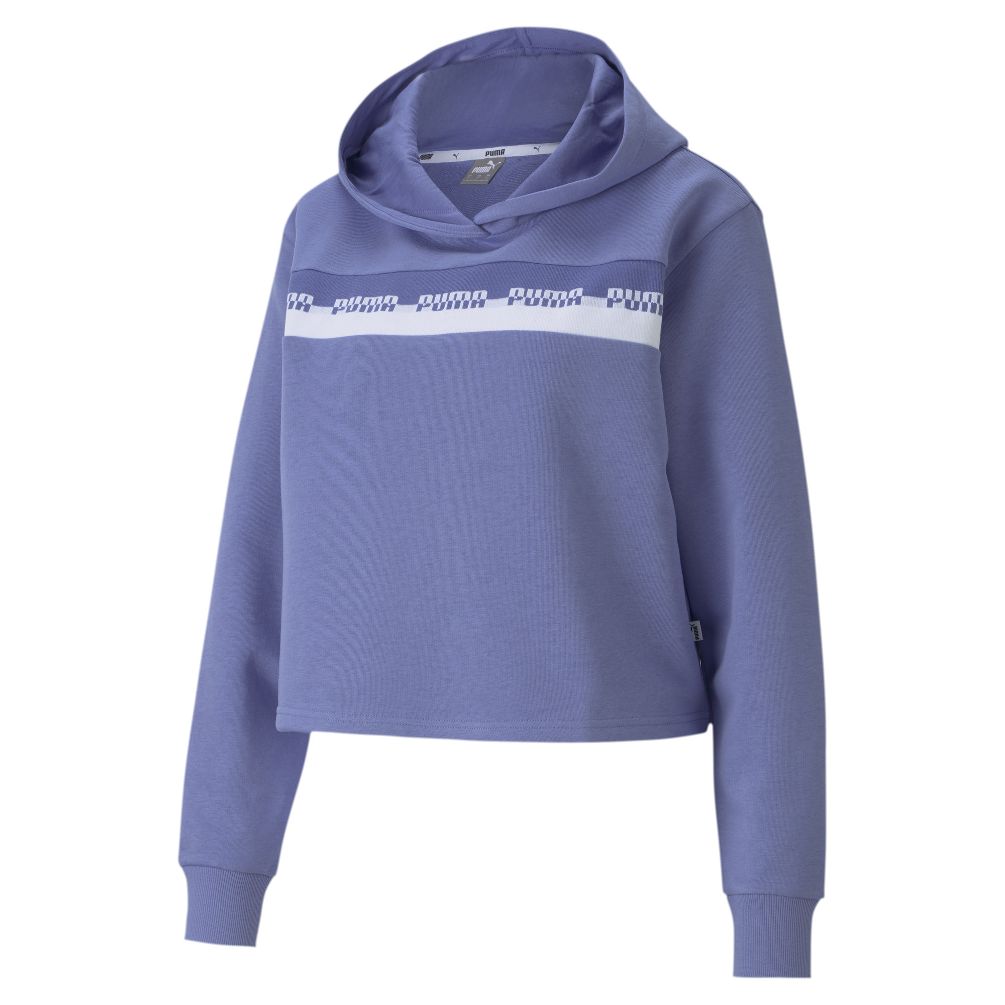 фото Толстовка женская puma amplified cropped hoodie tr голубая xs