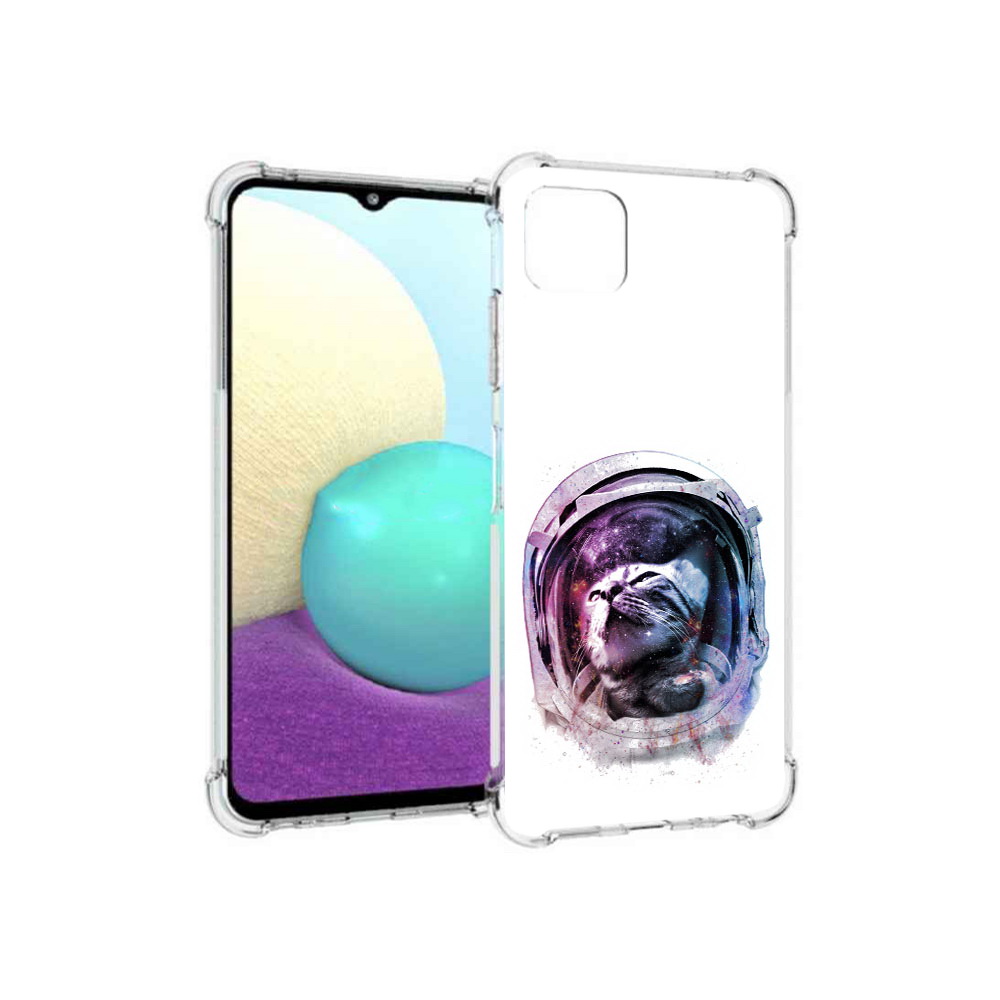 

Чехол MyPads Tocco для Samsung Galaxy A22s 5G кот в шлеме (PT226906.544.396), Прозрачный, Tocco