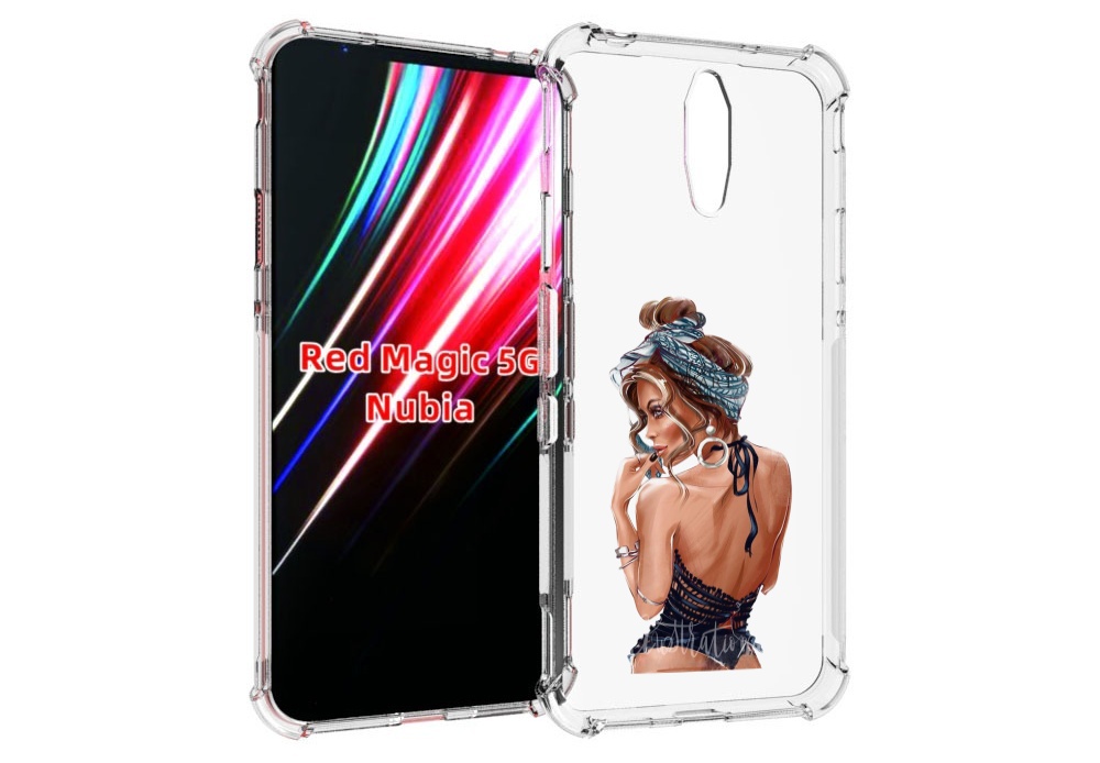 

Чехол MyPads Красивая-дама женский для ZTE Nubia Red Magic 1 5G, Прозрачный, Tocco