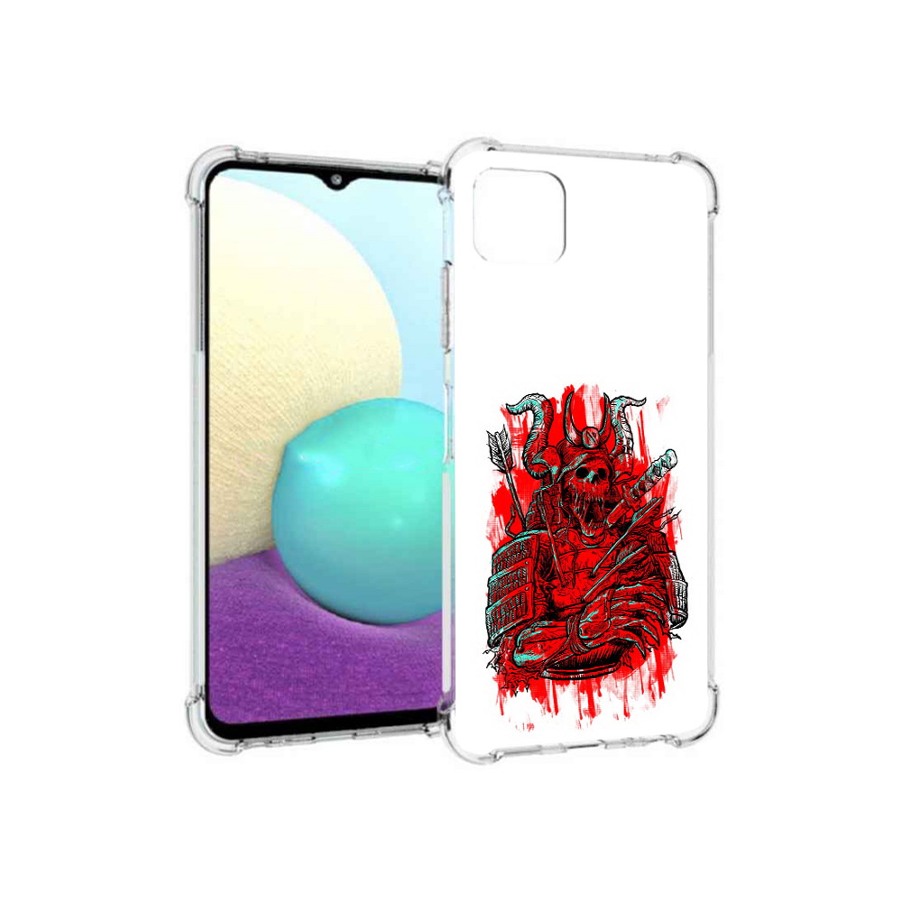 

Чехол MyPads Tocco для Samsung Galaxy A22s 5G красный скелет воин (PT226906.544.413), Прозрачный, Tocco