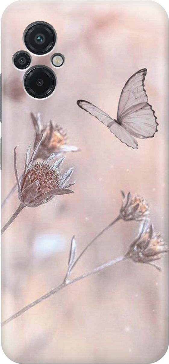 

Силиконовый чехол на Xiaomi Poco M5 "Бабочка", Белый;розовый, 15136